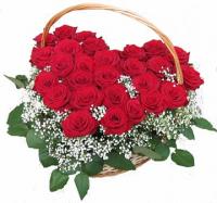 Valentines 27 Red Roses Basket.
